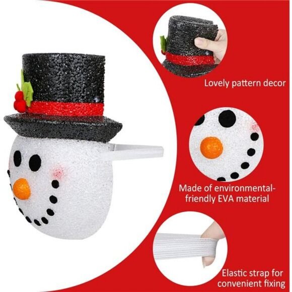 2 Pack, 12 Inch Snowman Porch Light Covers for Christmas Decoration - Picture 4 of 6